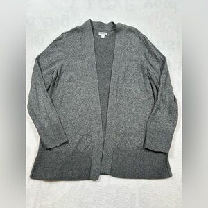 Croft & Barrow Grey Open Front Cardigan Sweater Size Medium Marbled